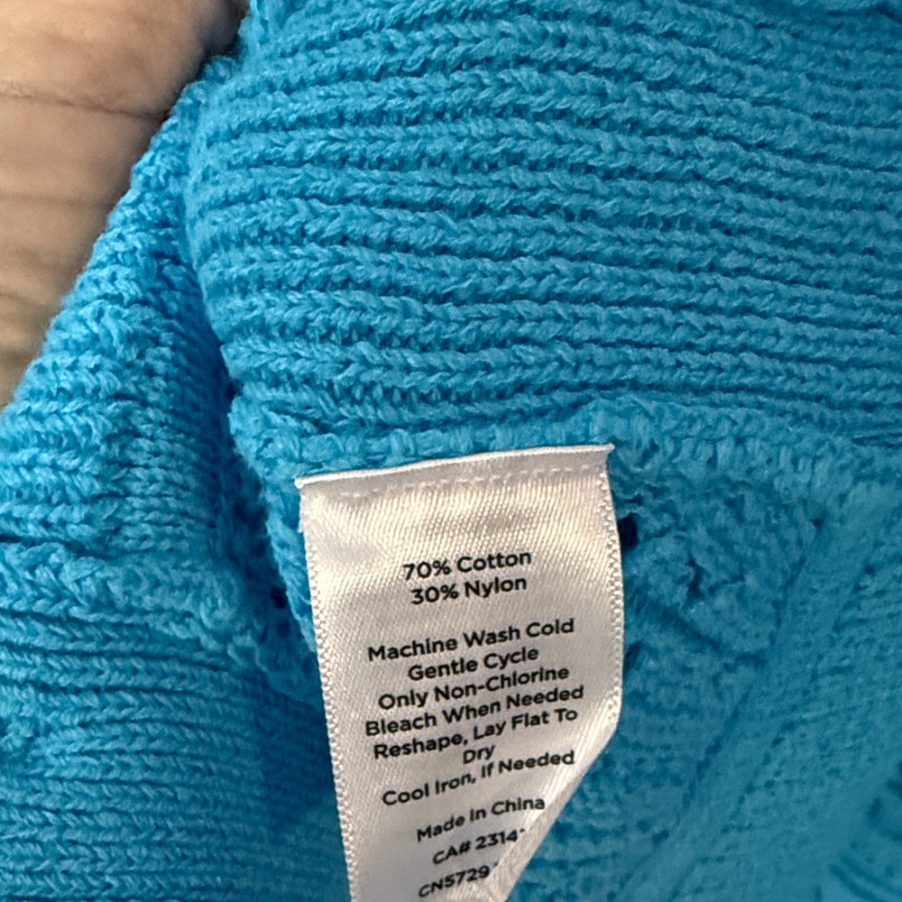 Talbots Vibrant Blue Knit Cardigan - Picture 3 of 4